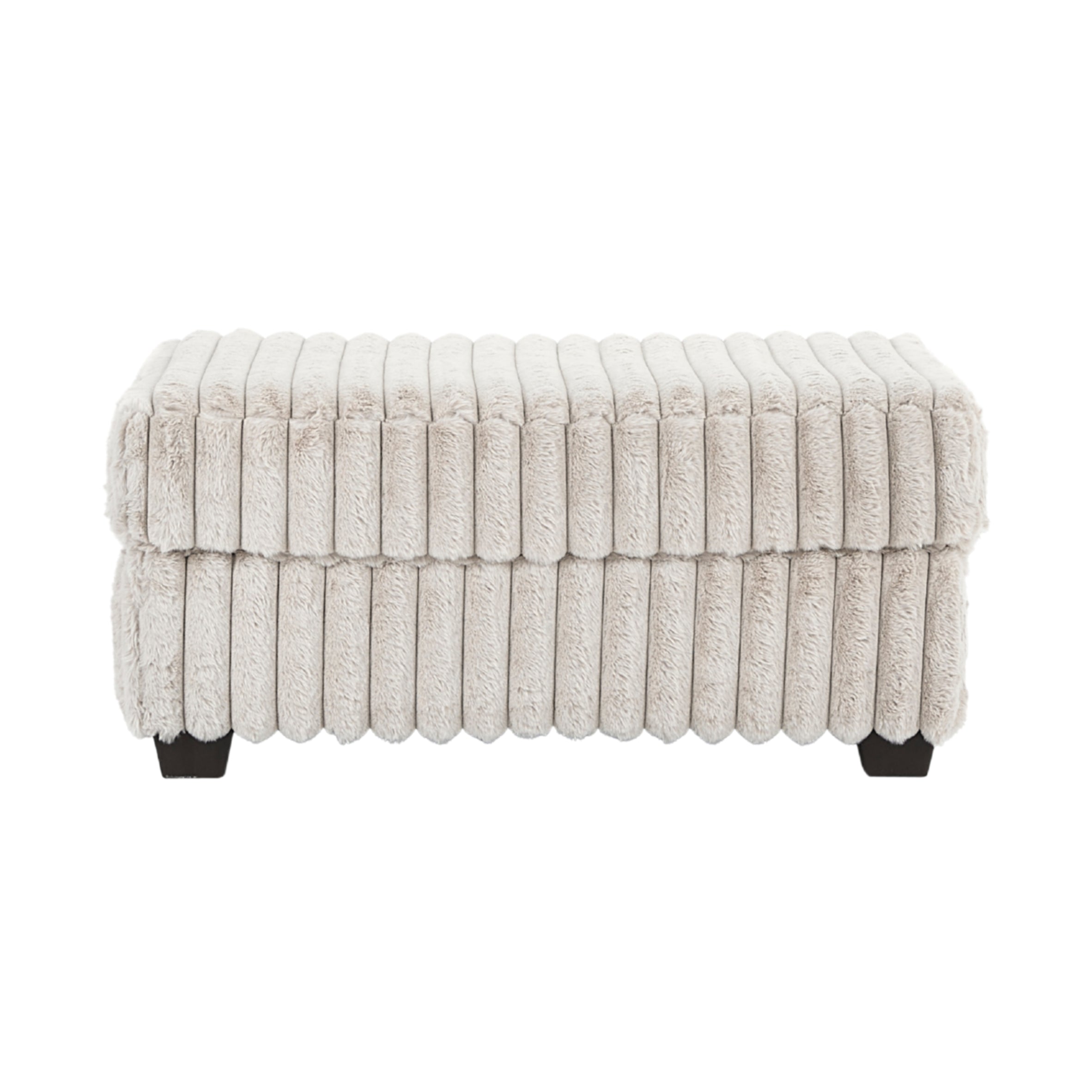 Roundhill Furniture Belvoir Accent Cocktail Ottoman - Stylish Round Storage Ottoman with Upholstered Fabric, Perfect for Living Room, Bedroom & Home Decor