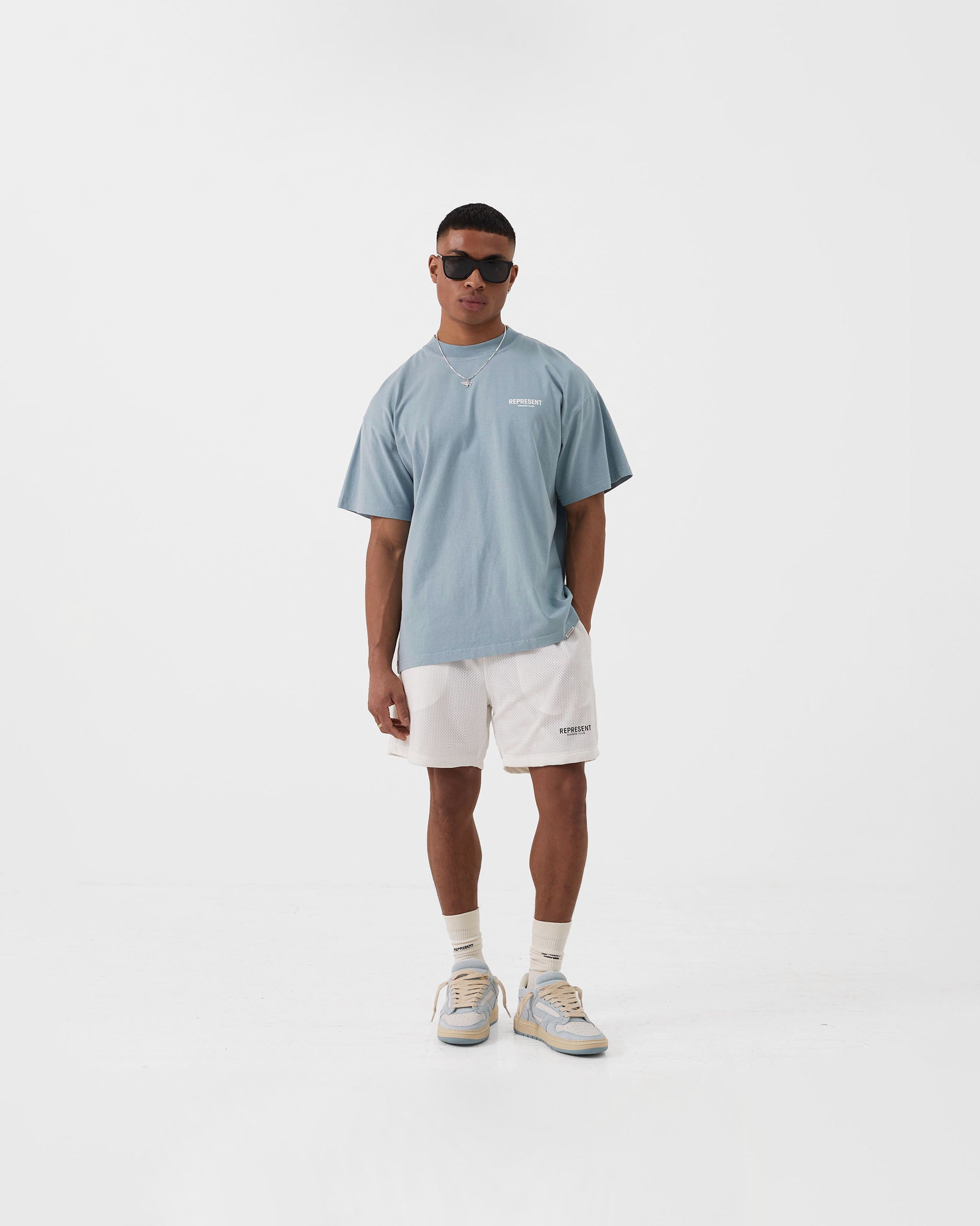 Represent Owners Club T-Shirt - Powder Blue | Premium Cotton Streetwear Tee for Men & Women | Casual Wear, Gym, Outfits