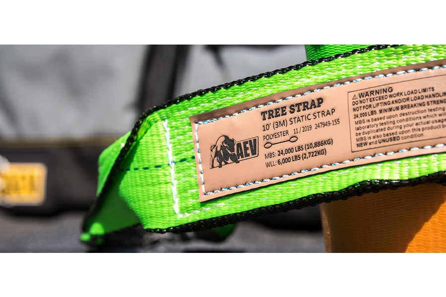 AEV Tree Strap 3in x 10ft - Heavy Duty Tree Protection for Off-Road Recovery & Camping - Perfect for Jeep, Truck & SUV Accessories