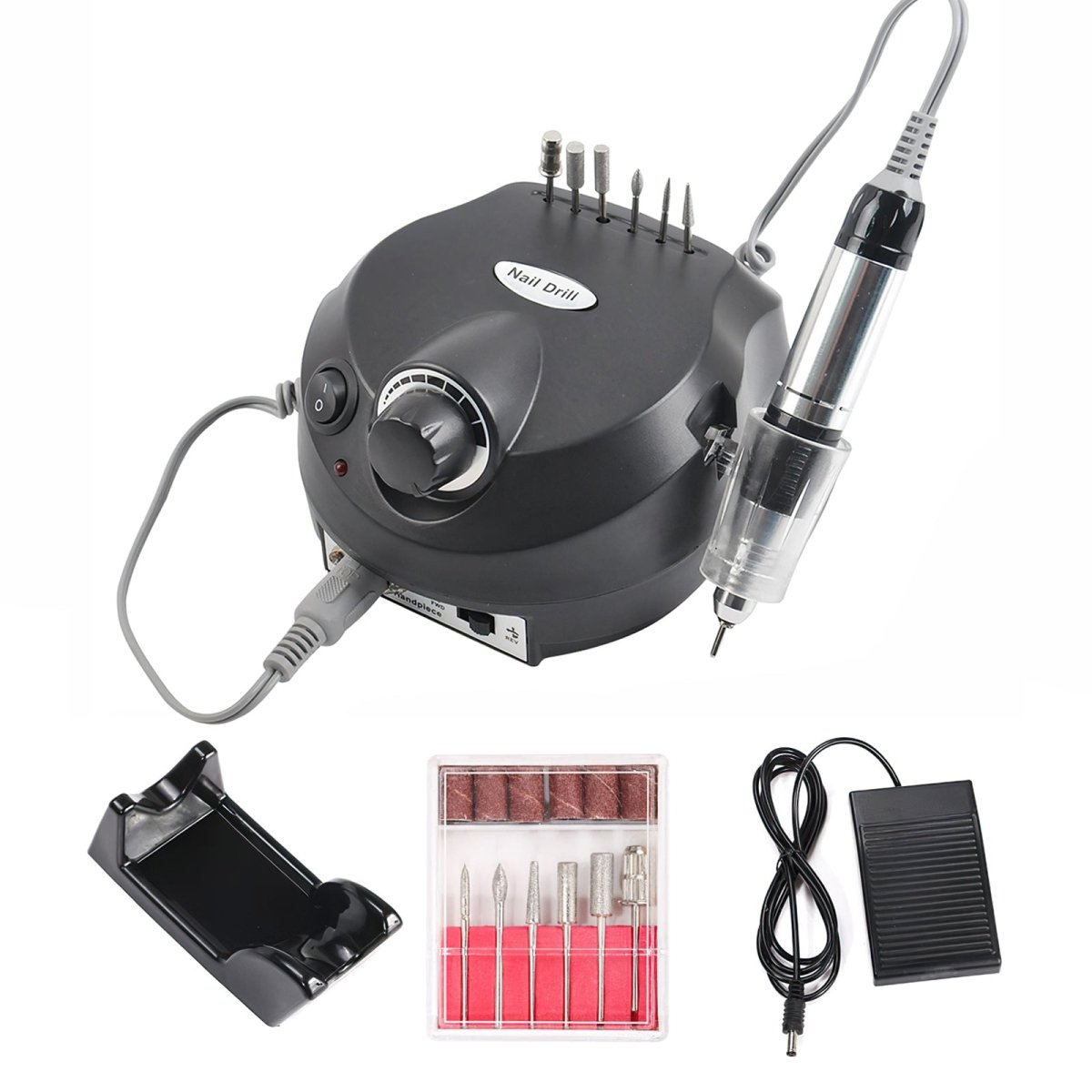 Professional 35000RPM Electric Nail Drill Machine for Manicure & Pedicure - High Speed Nail Art File Grinder with Sanding Tips & Polish Kit - Perfect for Salon, Home Use & DIY Nail Care