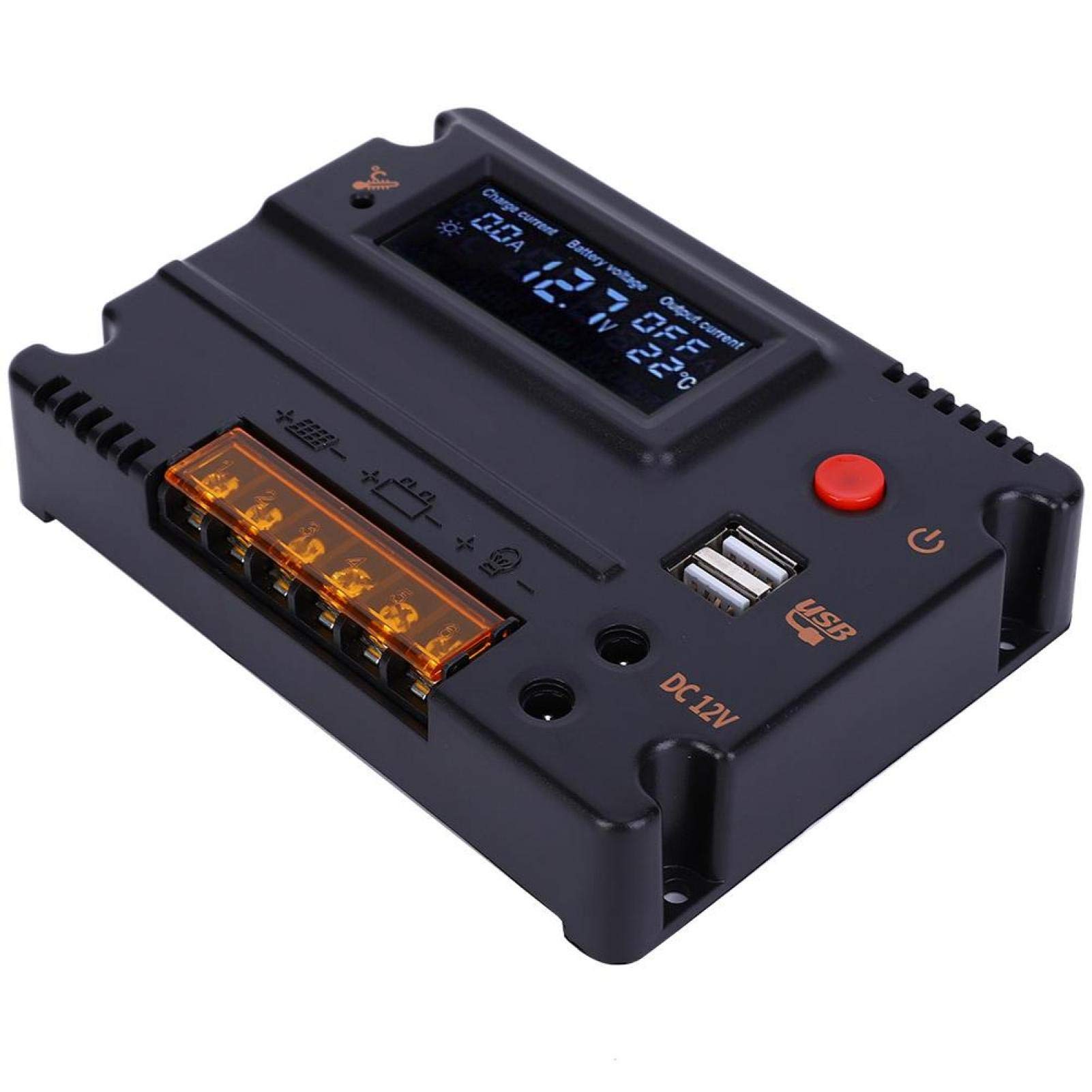 Solar Charge Controller for Lithium Battery - 12V/24V MPPT Intelligent Solar Panel Regulator for Home & Outdoor Use - Perfect for RV, Boat, Off-Grid Power Systems