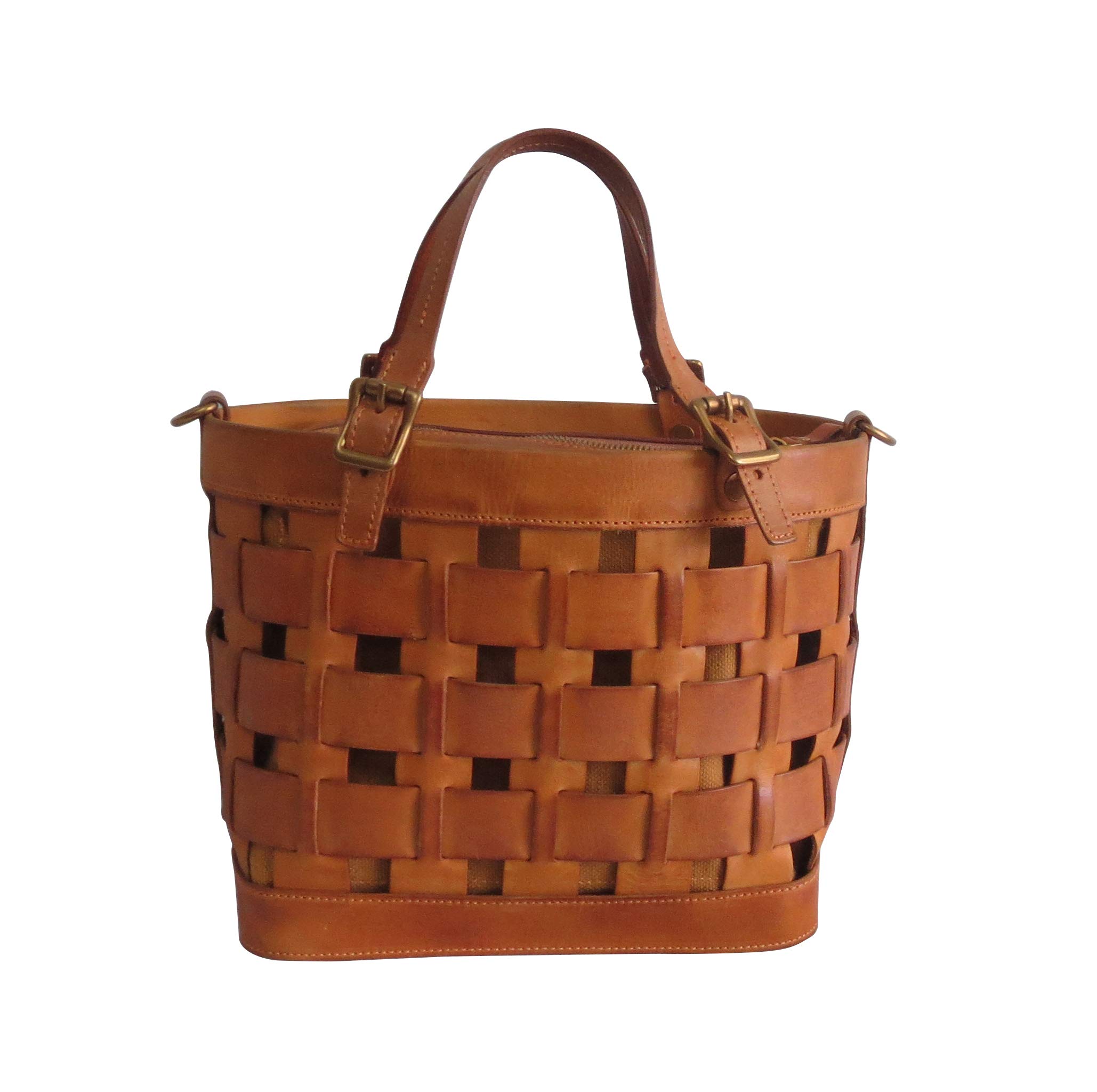 Dorgon Genuine Latigo Leather Basket Handbag for Women - Stylish Crossbody Purse #1280-2 | Perfect for Work, Travel & Everyday Use