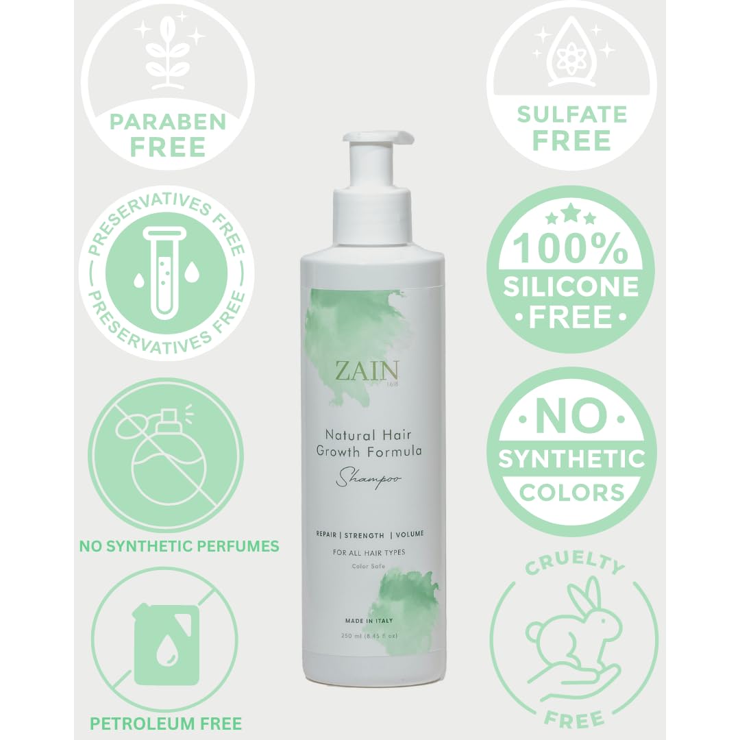 ZAIN1 Natural Hair Growth Shampoo & Conditioner Set with Snail Mucin, Biotin & Rosemary - Stimulating Formula with Niacinamide, Castor Oil, Caffeine & Vitamin E for Thicker, Healthier Hair | Perfect for Daily Hair Care & Scalp Nourishment