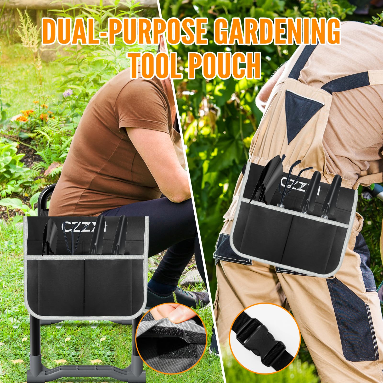 **Heavy Duty Garden Kneeler and Seat with Thick Kneeling Pad - Gardening Stool with Tool Pouch & Storage Bag - Perfect for Seniors & Outdoor Gardening Gifts**    *(Ideal for Planting, Weeding, and Comfortable Gardening - Great for Elderly & Back Pain Relief)*