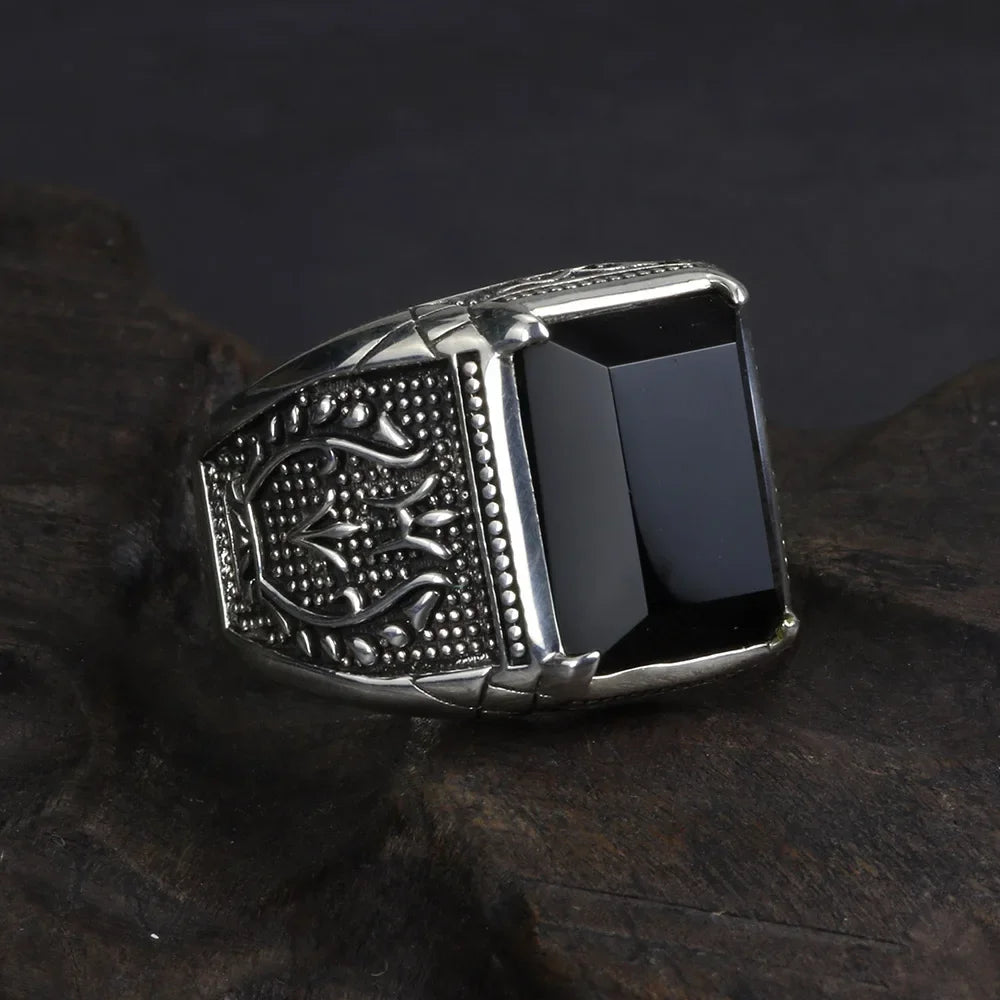 Allura Black Onyx Ring for Women - Elegant Gothic Jewelry for Evening Parties, Date Nights & Special Occasions