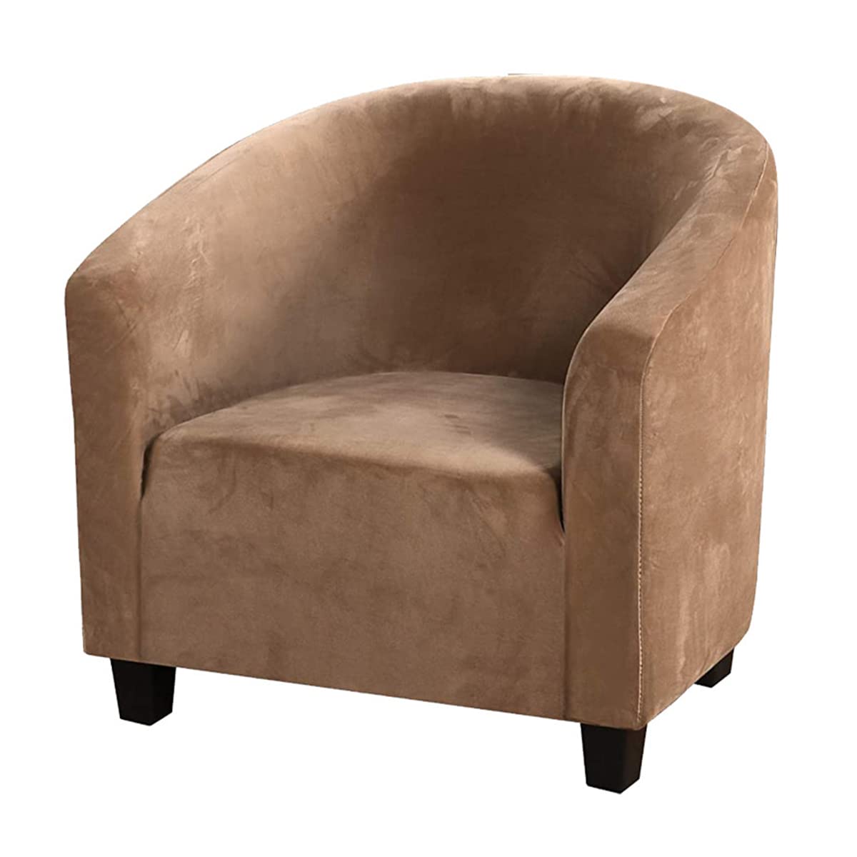 Solid Color Chair Slipcover - Machine Washable Sofa & Couch Cover with Arms - Furniture Protector for Club Chairs (Brown) | Perfect for Living Room, Dining Room & Office Decor