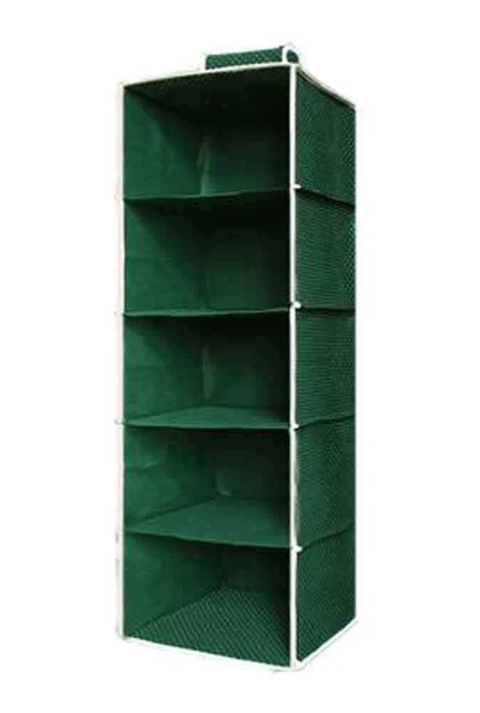 Black Temptation Peony Foldable 5-Tier Hanging Closet Organizer - Space Saving Storage Solution for Bedroom, Bathroom & Closet Organization