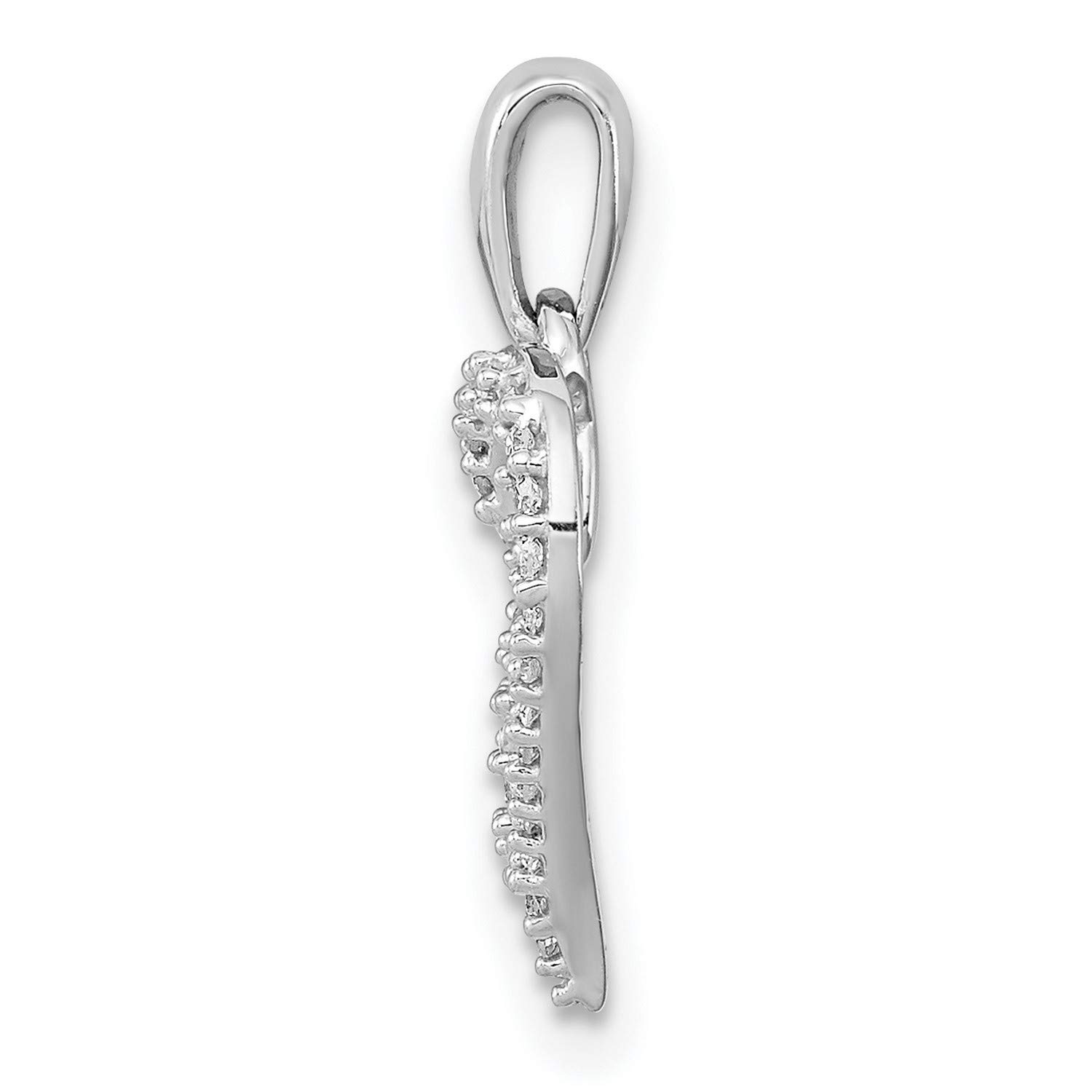 0.12ct Sterling Silver Diamond Double Heart Pendant Necklace - 14mm x 12mm (I-J Color, I1-I3 Clarity) - Perfect Gift for Valentine's Day, Anniversary & Romantic Occasions