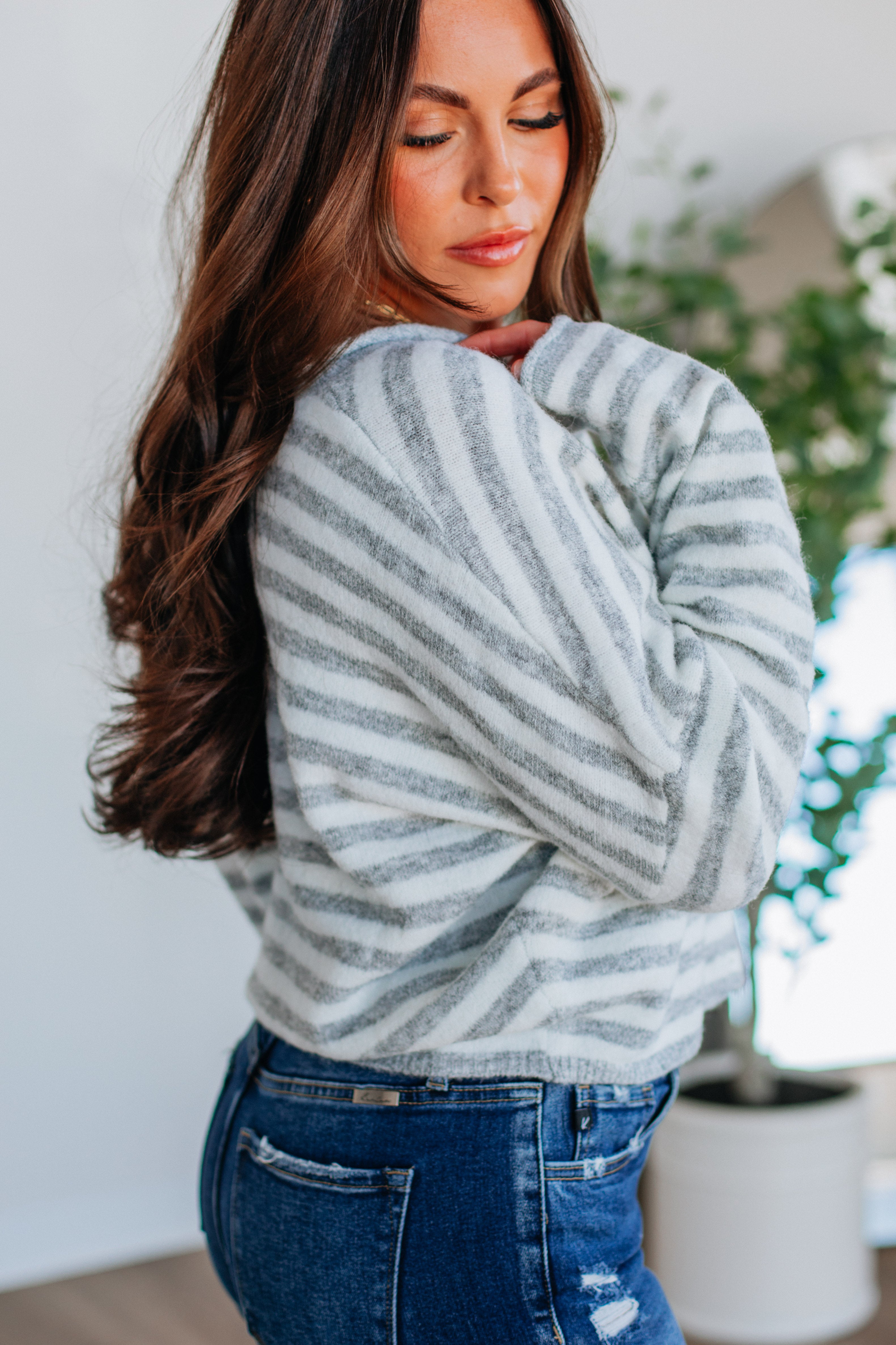 Stylish Brooke Striped Cardigan for Women - Soft Knit Sweater with Long Sleeves - Perfect for Fall Layering, Office Wear & Casual Outfits