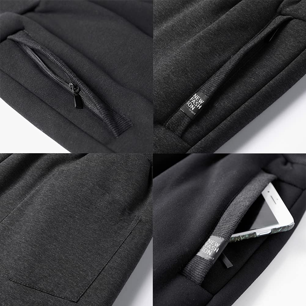FASKUNOIE Men's Winter Fleece Pants - Heavyweight Warm Sherpa Lined Sweatpants for Running & Jogging with Pockets | Cold Weather Outdoor Workout & Lounge Wear