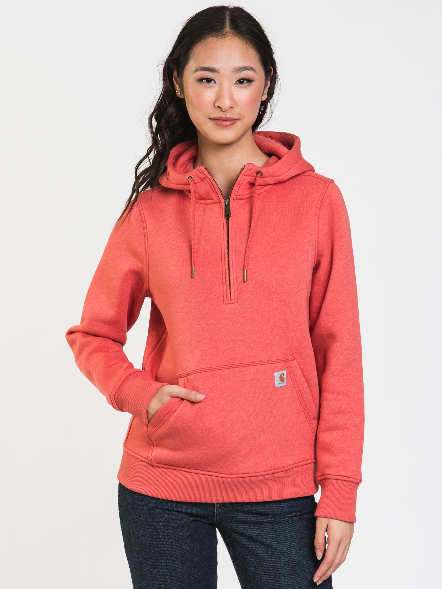 Carhartt Clarksburg Half Zip Pullover Hoodie - Men's Fleece Sweatshirt for Work & Outdoor Activities