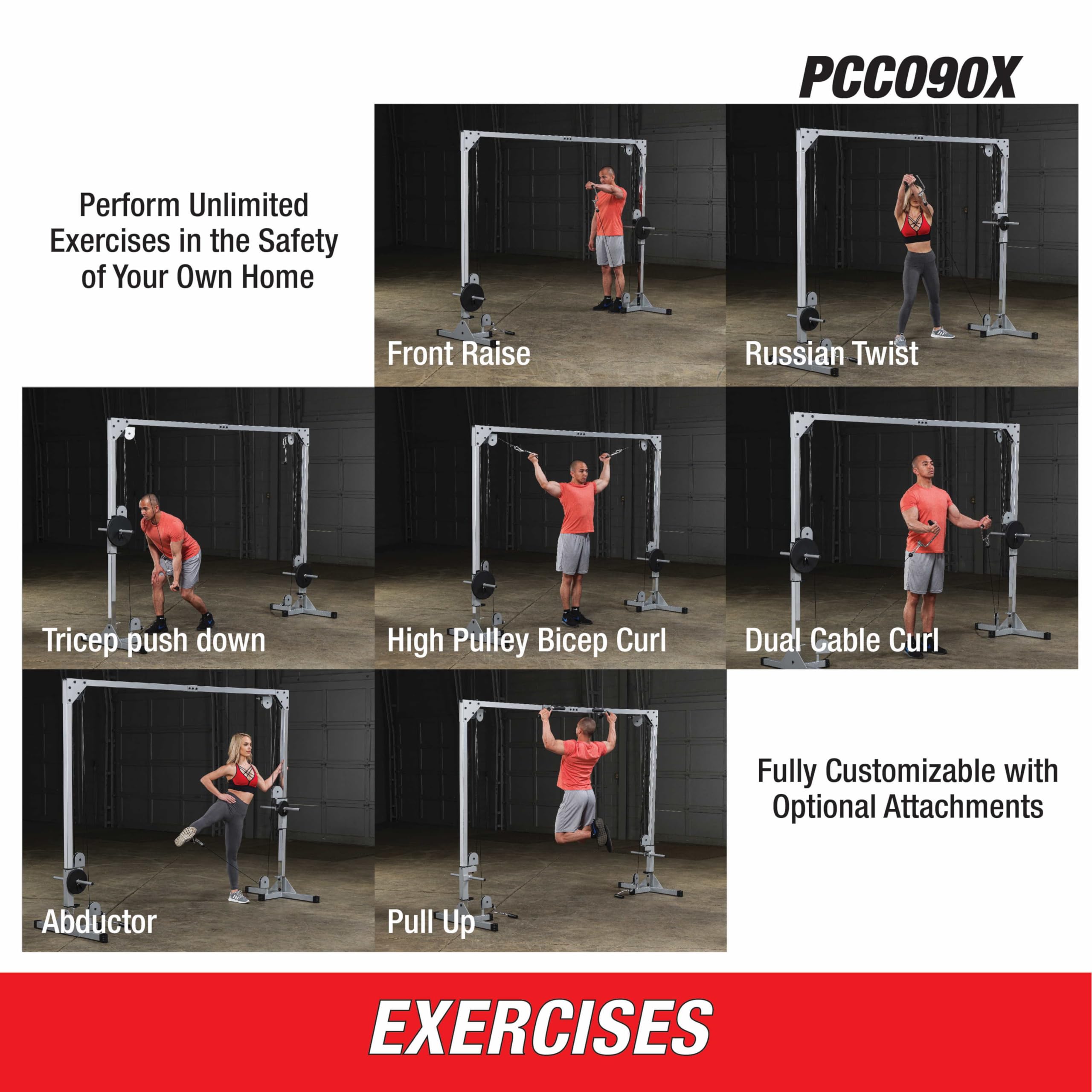 Body-Solid Powerline Cable Crossover Machine - Adjustable High & Low Pulley Gym Equipment for Home Workouts, Functional Trainer for Total Body Exercise, Cable Fly & Crossover Training | Perfect for Strength Training, Muscle Building & Home Gym Fitness Routines