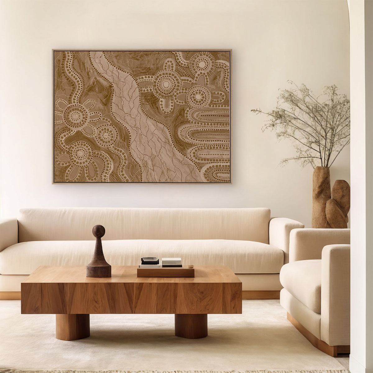 Bila IV Brown Landscape Art Print - Premium Canvas Wall Decor for Living Room, Bedroom & Office - Nature Inspired Home Decor