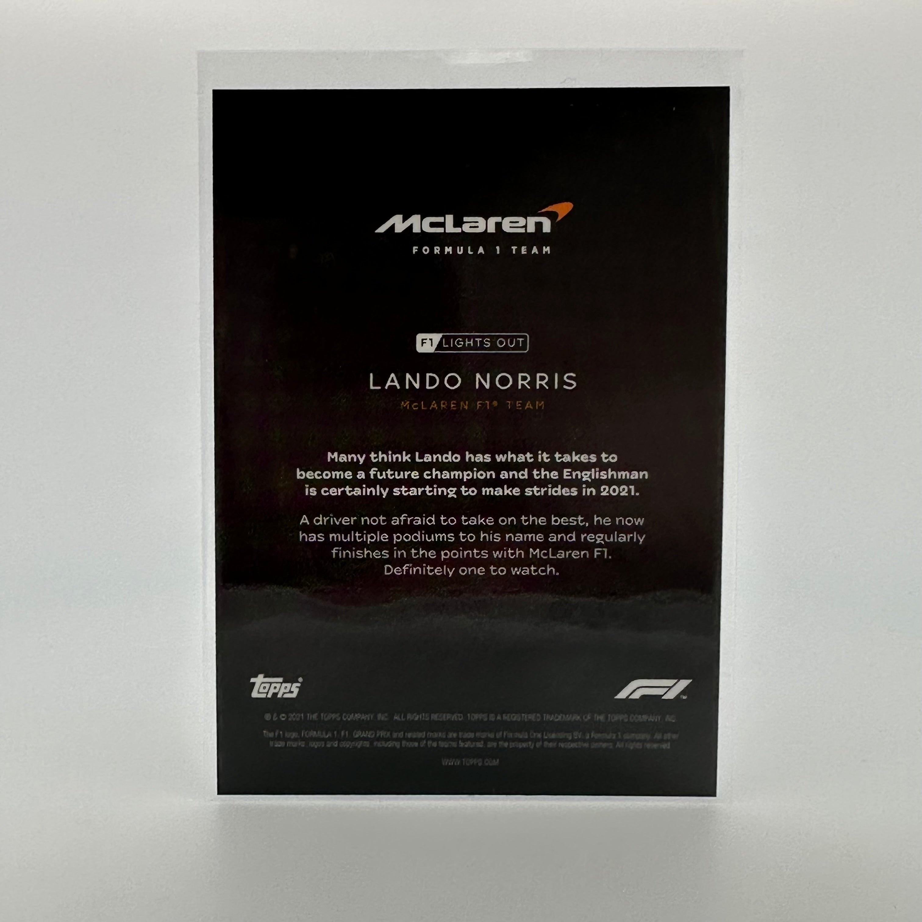 50 Lando Norris Driver Aqua Parallel - Premium Collectible Trading Card for F1 Fans & Memorabilia Enthusiasts - Perfect for Display, Gifts, and Racing Collections