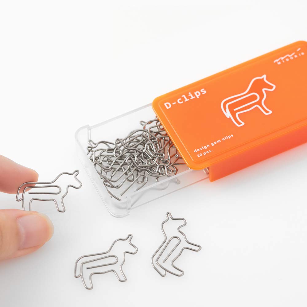 Midori D-Clips 43393-006 Decorative Horse-Shaped Paper Clips - Pack of 20 - Perfect for Office, School, Scrapbooking & Gift Wrapping