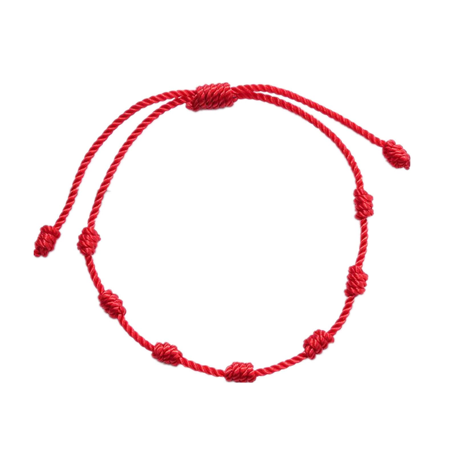 Adjustable Knotted Rope Bracelet for Boys & Children - Hand-Woven Summer Friendship Bracelet - Red One Size - Perfect for Gifts, Parties & Outdoor Activities