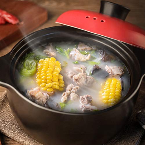 Premium Ceramic Casserole Pot - Korean Stone Pot for Stews, Soups & Bibimbap | Heat-Resistant, Oven & Stovetop Safe | Perfect for Korean Hot Pot, Steaming & Slow Cooking