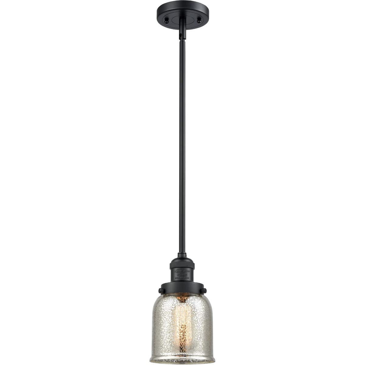 Innovations 201S-BK-G58-LED 1 Light Vintage Dimmable LED Mini Pendant Light Fixture - Matte Black Finish for Kitchen Island, Dining Room, Bar Counter & Entryway Lighting