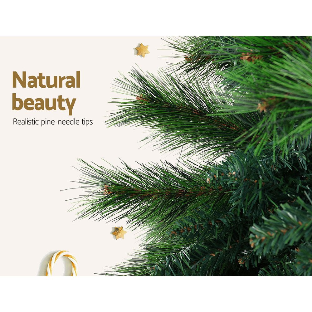 2.1M Premium Christmas Tree with 1584 Pine Needle Tips - Realistic Xmas Tree Decorations for Home, Office & Holiday Party Decor