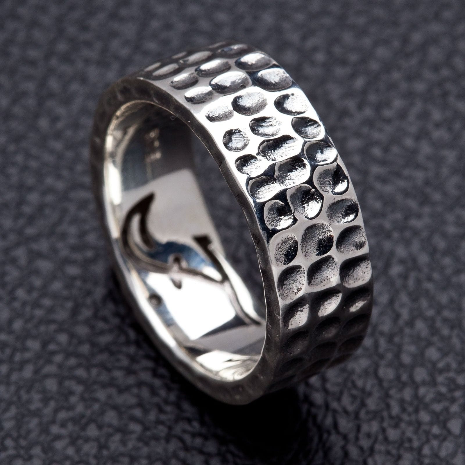 Hammered Sterling Silver Band Ring for Men - Durable 925 Silver Wedding Band, Anniversary Gift for Him - Perfect for Everyday Wear, Groomsmen Gifts & Special Occasions