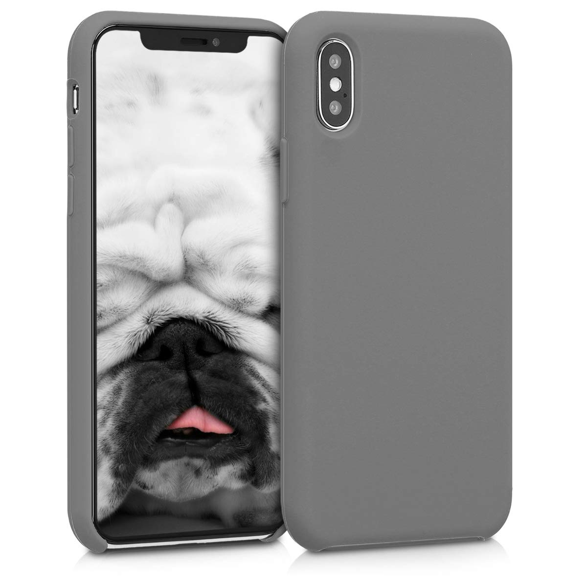 kwmobile Shockproof TPU Silicone Case for Apple iPhone X - Soft Protective Phone Cover in Stone Dust Color | Perfect for Everyday Use, Work & Travel