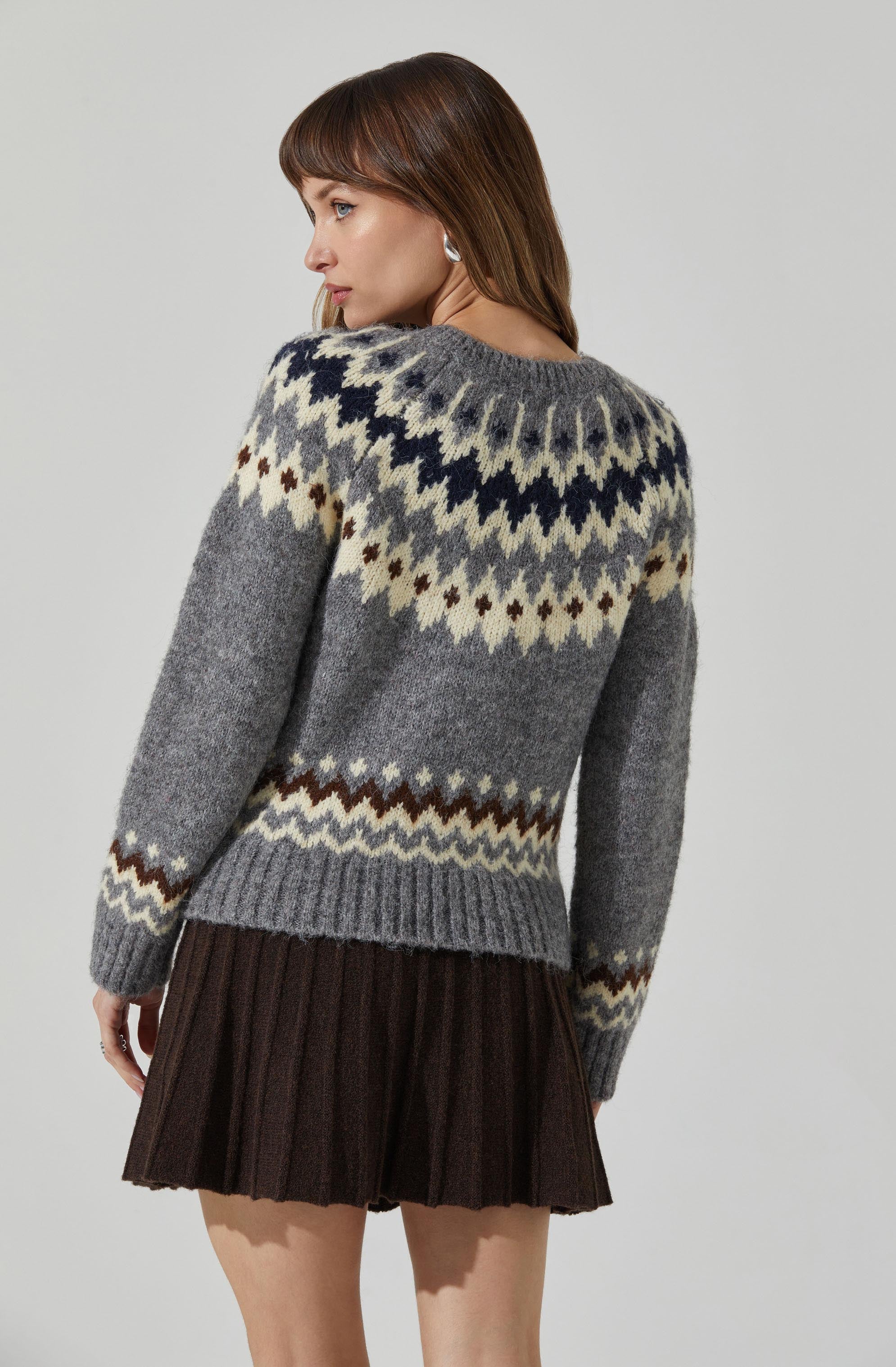 Feyre Fair Isle Sweater Women's Knitwear - Cozy Nordic Christmas Winter Pullover for Holiday Parties & Casual Outings