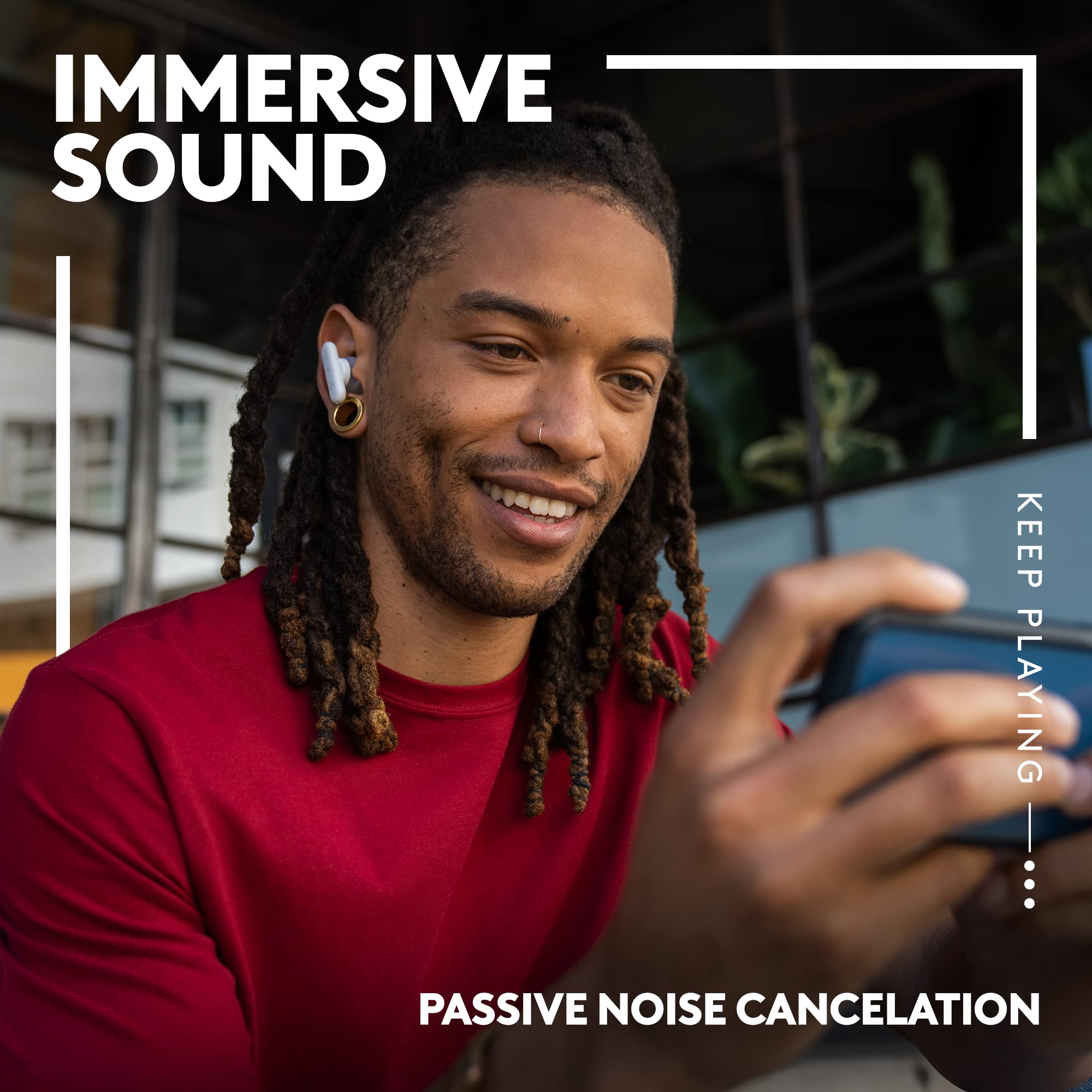 Logitech G FITS True Wireless Gaming Earbuds with Custom Molded Fit - Lightspeed & Bluetooth Connectivity, 4 Beamforming Mics for PC, Mac, PS5, PS4, Mobile & Nintendo Switch (White) - Perfect for Competitive Gaming, Streaming & Mobile Entertainment