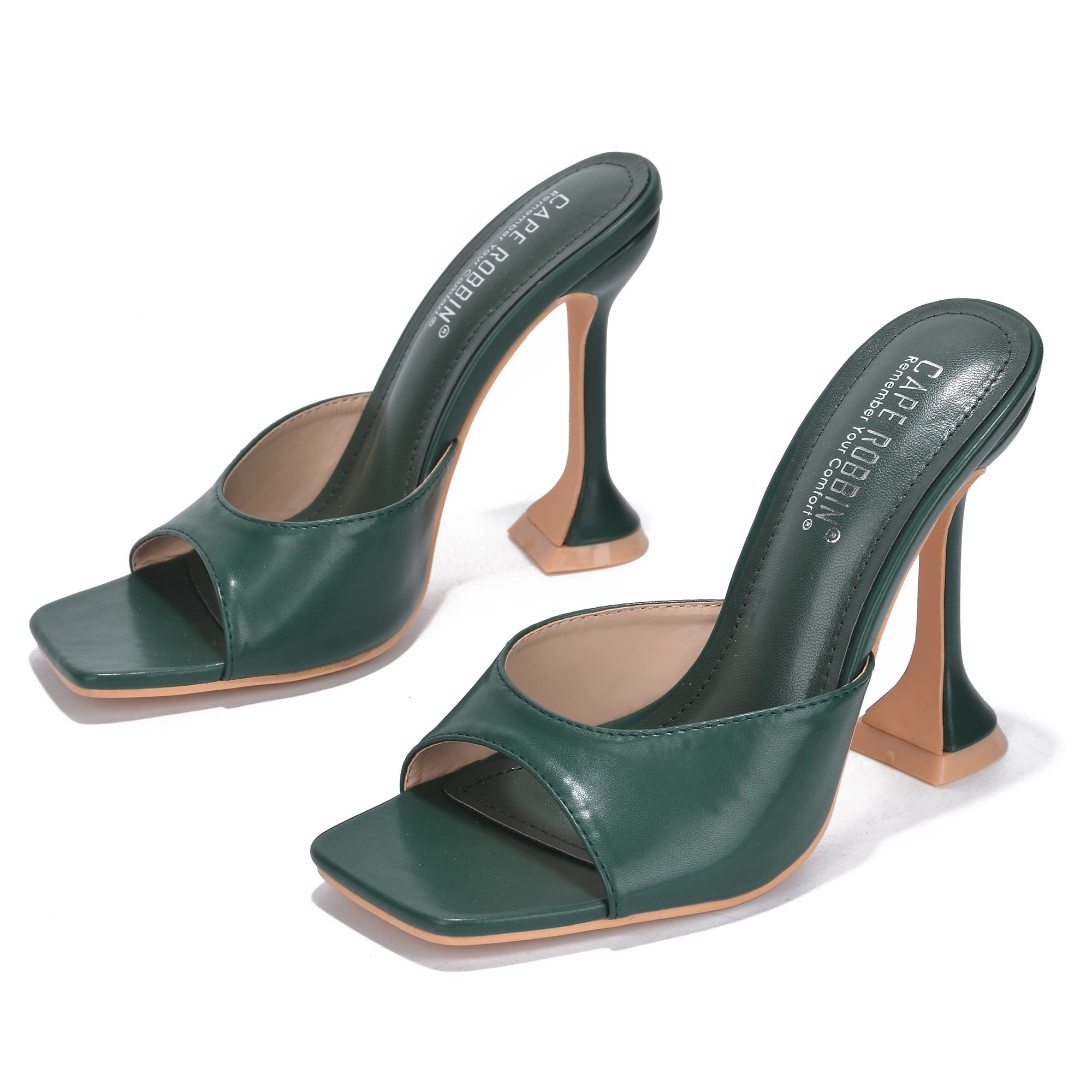 Cape Robbin Women's Lithe Sexy High Heels - Square Open Toe Stiletto Pumps for Party, Wedding & Evening Wear - Comfortable Dress Shoes for Women