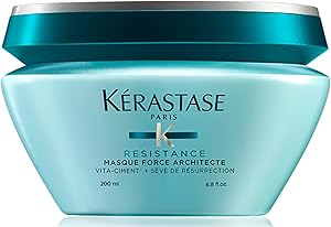 Kerastase Resistance Masque Force Architecte Reconstructing Hair Mask for Damaged Hair - 6.8 oz | Deep Repair Treatment for Dry, Brittle & Split Ends | Salon-Quality Hair Care at Home