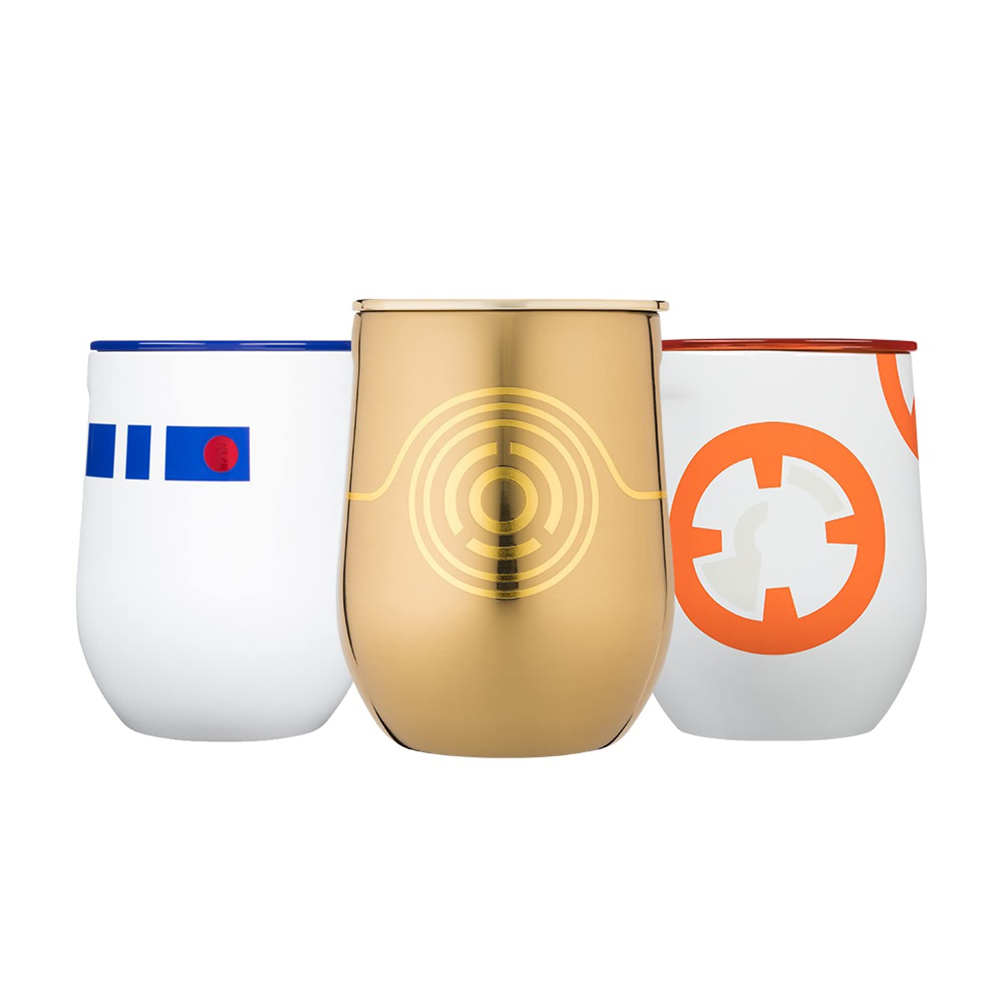 Star Wars Droids Insulated Stainless Steel Cups Set - BB-8, R2-D2 & C-3PO with Lids | 12oz Triple Pack | Keeps Drinks Cold for 9 Hours | Perfect for Star Wars Fans, Collectors & Movie Nights