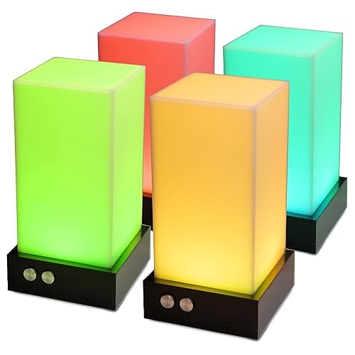 ZOCI VOCI Telepathy® Friendship Lamp Set of 4 - Long Distance Touch Lamps for Couples & Friends | No Subscription Needed | Crystal Design LED Mood Light - Perfect for Home Decor, Birthday Gifts & Long Distance Relationships
