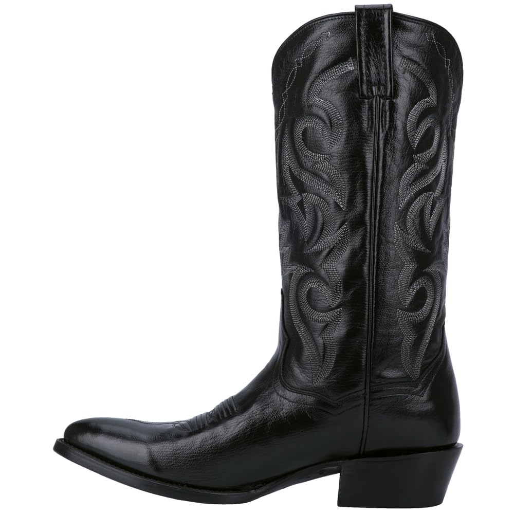 Dan Post Men's Milwaukee Embroidered Narrow Pointed Toe Casual Boots - Mid Calf Western Boots for Men, Black Cowboy Boots for Daily Wear & Country Style Outfits