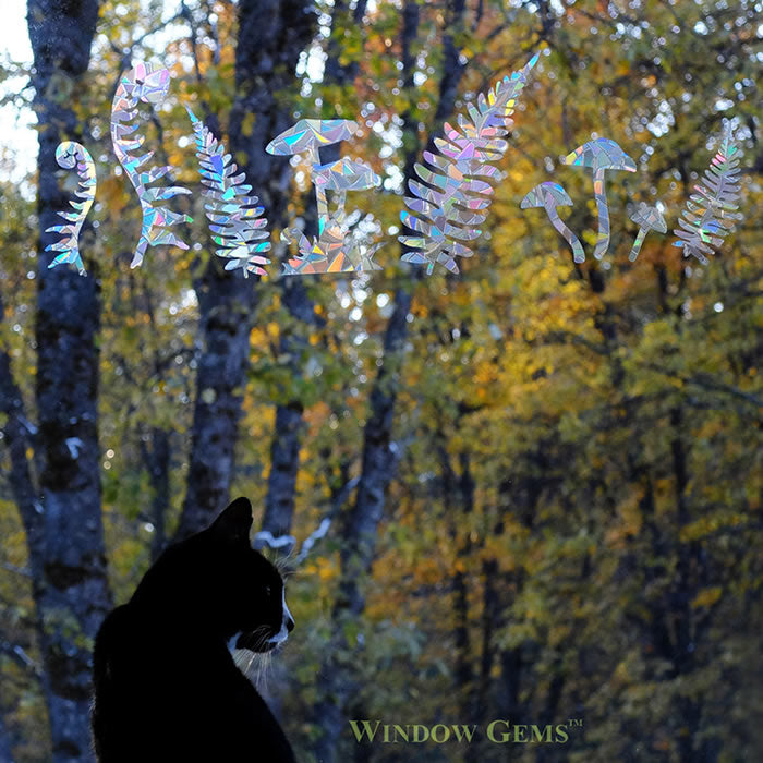 Woodland Mix Window Gems - Set of 9 Handmade Stained Glass Sun Catchers for Home Decor, Nursery & Gift Giving