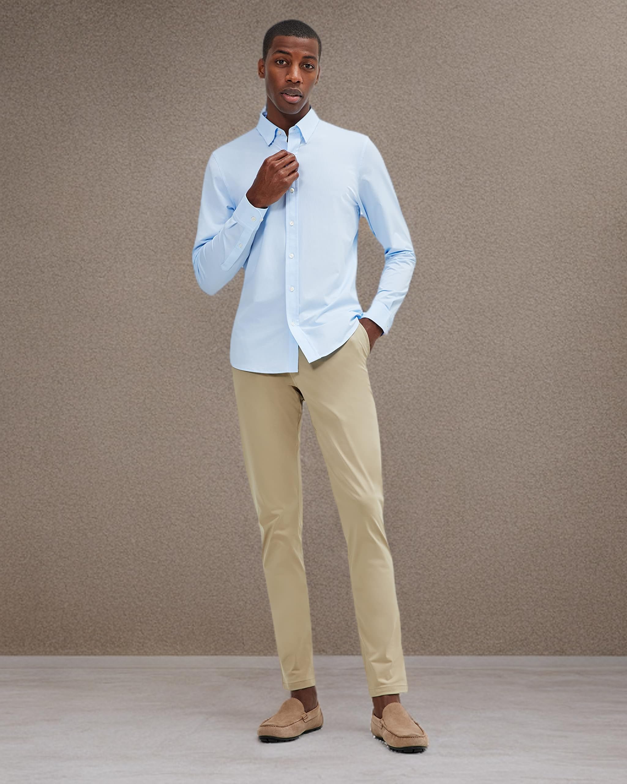 Rhone Men's Commuter Shirt - Premium Performance Dress Shirt for Business & Travel, Machine Washable & Wrinkle Resistant, Classic Fit for Office, Meetings & Casual Wear