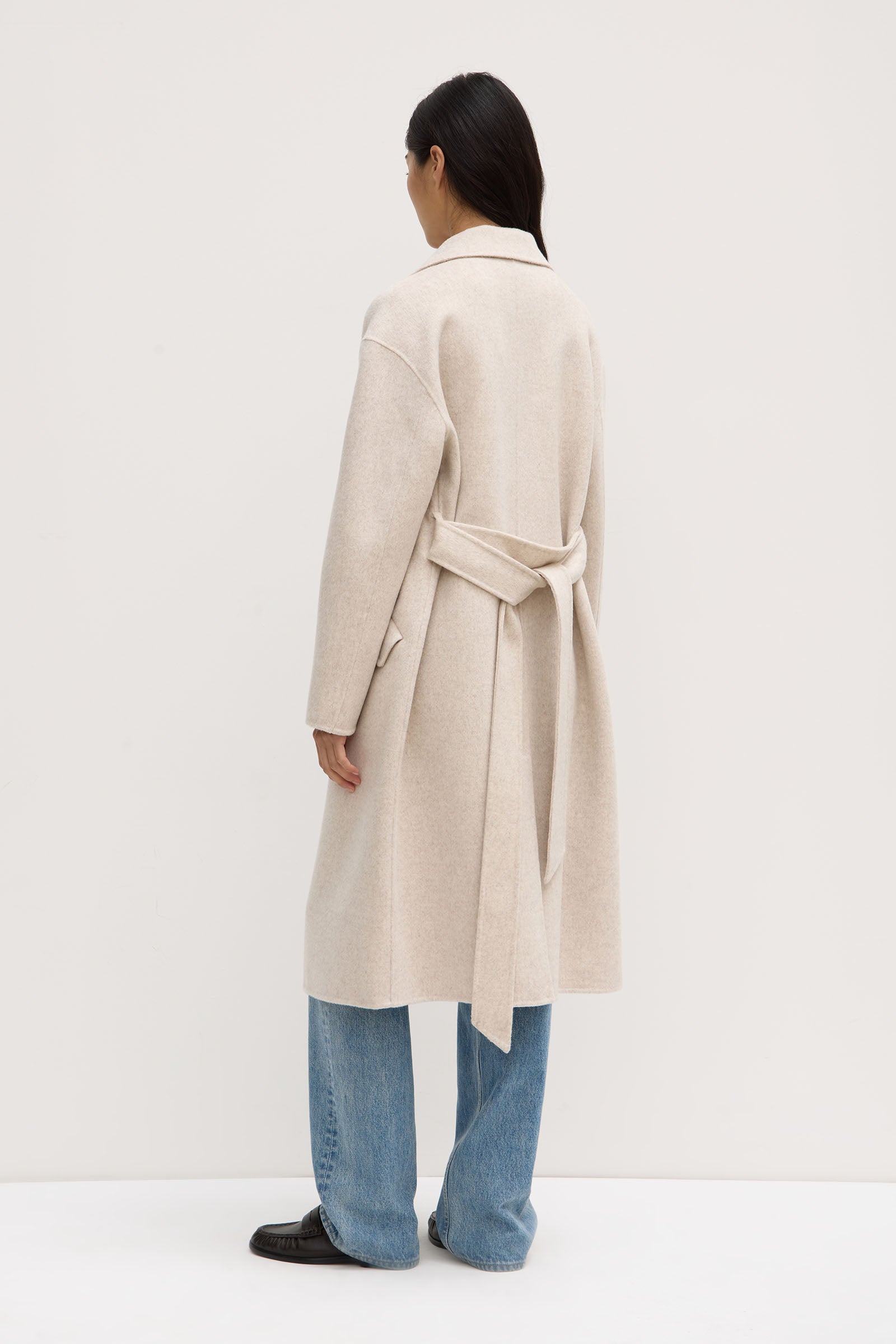 Sadie Single Breasted Wool Coat for Women - Warm Oat Marle Winter Trench Coat - Perfect for Office, Dating & Formal Occasions