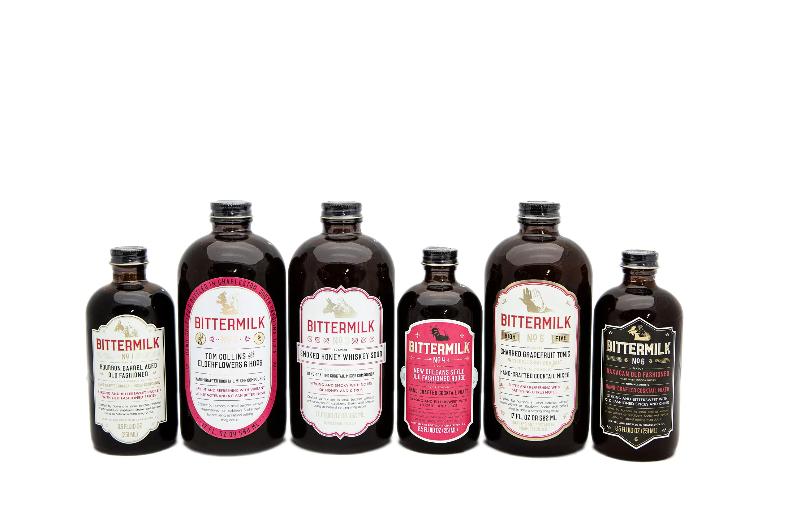 Premium Bittermilk Cocktail Mixer Gift Set - 6 Bottles Variety Pack (No.1-6) for Bourbon & Whiskey Lovers - Create 100+ Classic Cocktails - Perfect for Home Bars, Parties & Gifts for Men