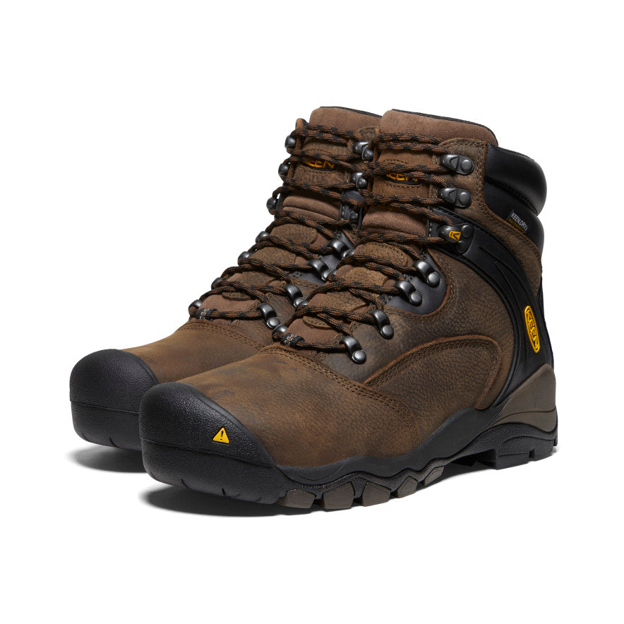Waterproof Steel Toe Work Boots for Men - Louisville 6 Cascade Brown | Heavy Duty Construction, Hiking & Outdoor Safety Footwear