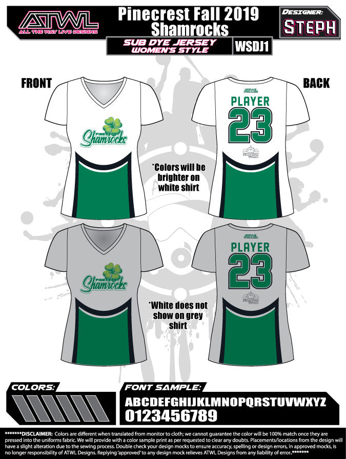 Pinecrest Fall League Women's Sublimated Dye Jersey - Breathable & Stylish Basketball Uniform for Games & Team Sports