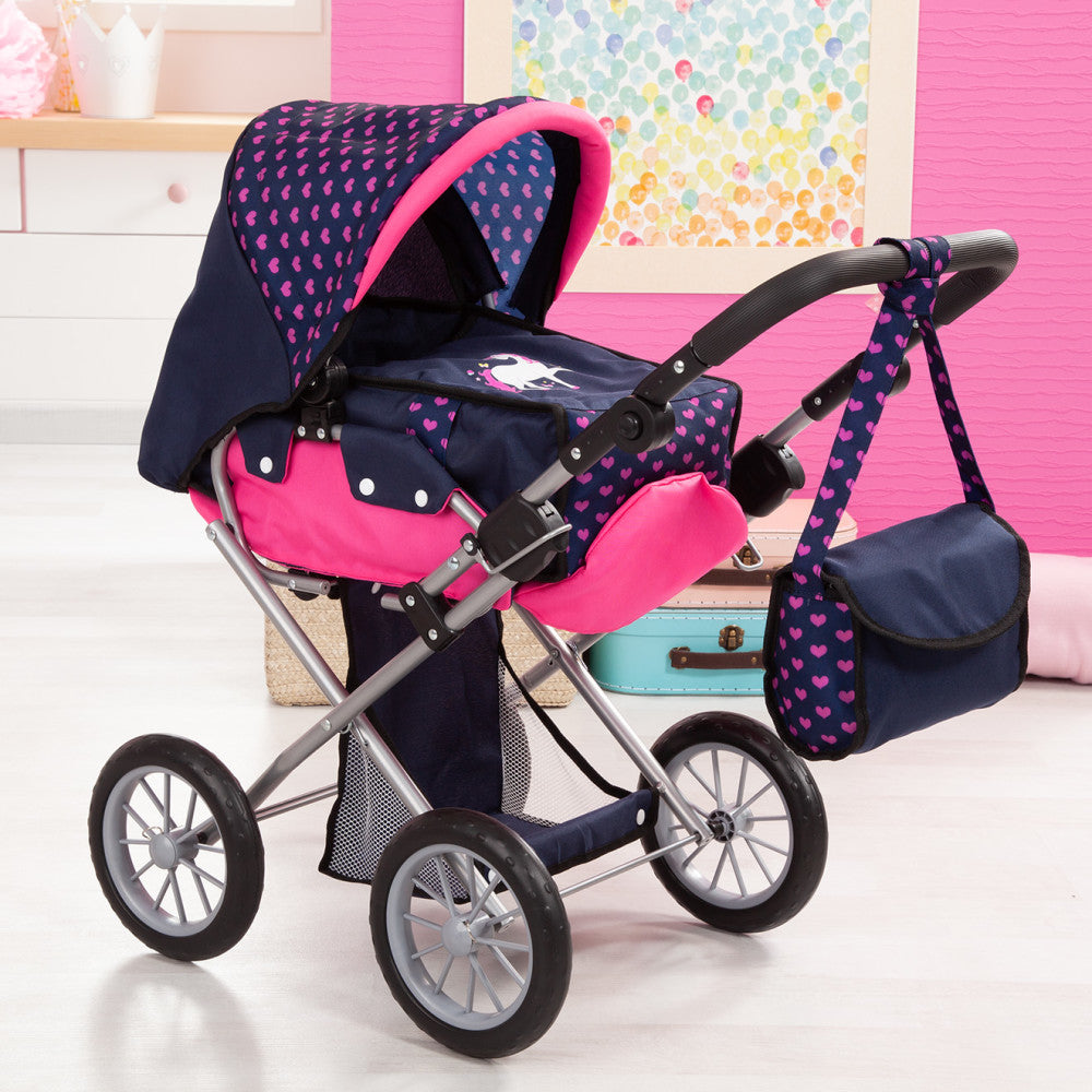 Bayer Design Baby Doll City Star Pram - Convertible Jogger Stroller with Polka Dot Pattern | Perfect for Toddler Pretend Play, Outdoor Walks & Role-Playing Games