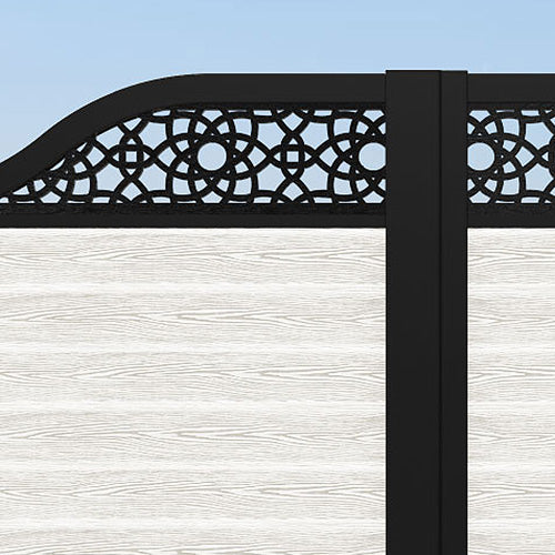 Classic Amber Curved Top Driveway Gate - Light Stone Finish with Top Screen | Elegant Entryway Solution for Homes & Driveways