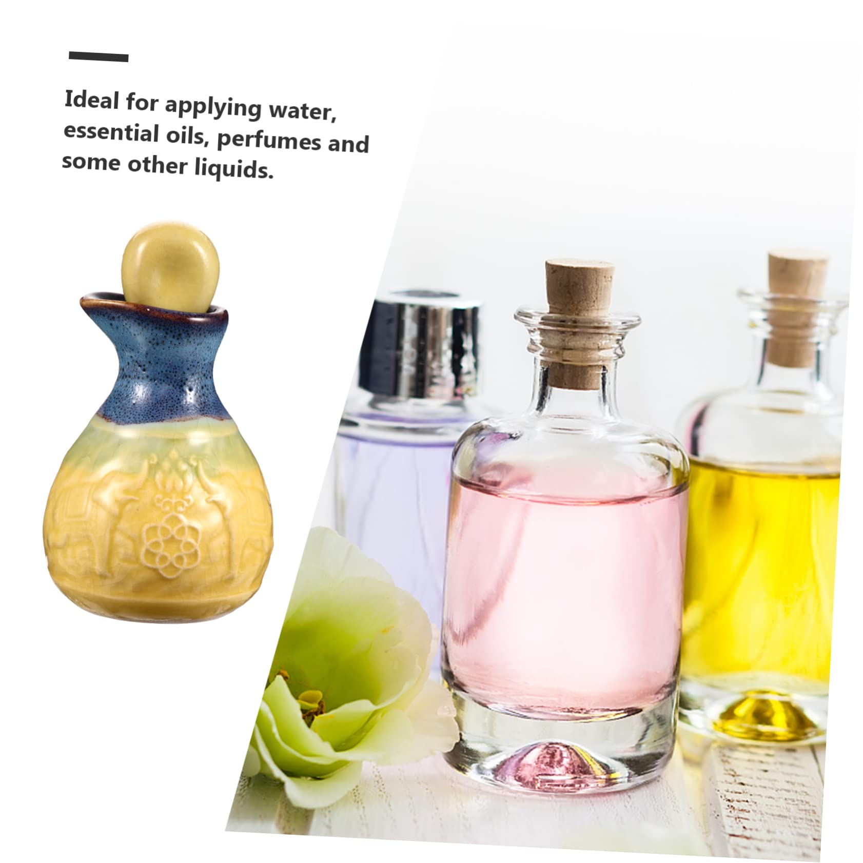 FRCOLOR Ceramic Essential Oil Dropper Bottle - Leak-Proof Cosmetic Dispensing Container for Aromatherapy, DIY Beauty & Travel (5ml/10ml/30ml) | Perfect for Essential Oils, Serums & Liquid Makeup