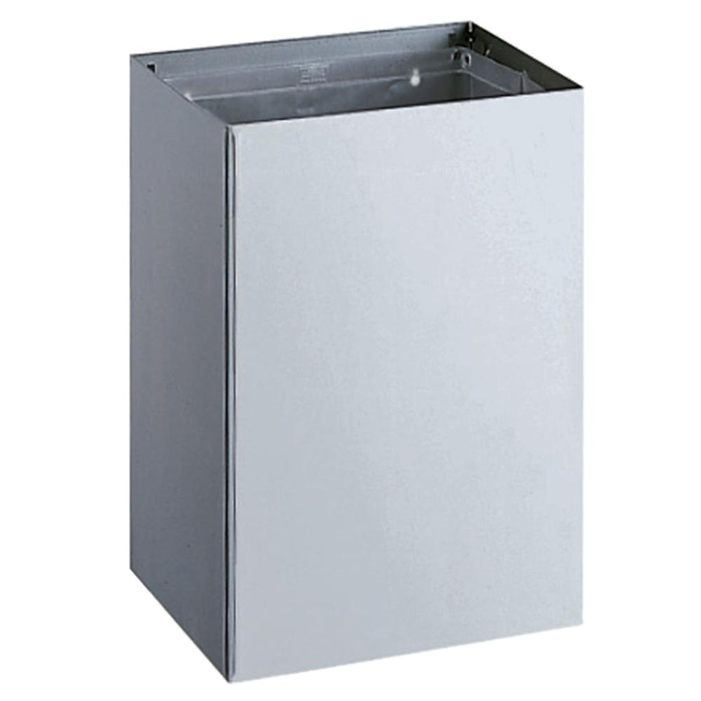 Bobrick B275 20 Gallon Surface Mounted Waste Receptacle - Satin Stainless Steel Trash Can for Office, Restroom & Commercial Spaces