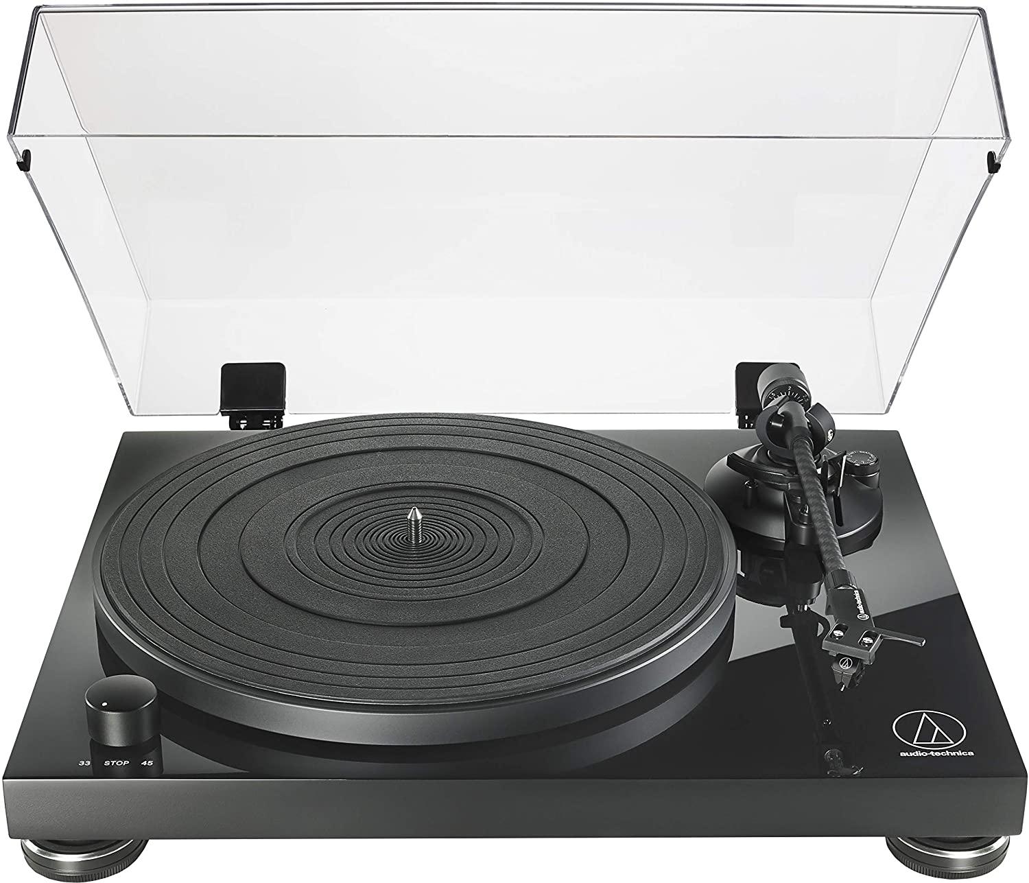 Audio Technica AT LPW50PB Fully Manual Belt-Drive Turntable (Piano Black) - Premium Vinyl Record Player for Home Listening, DJ Mixing & Music Enthusiasts