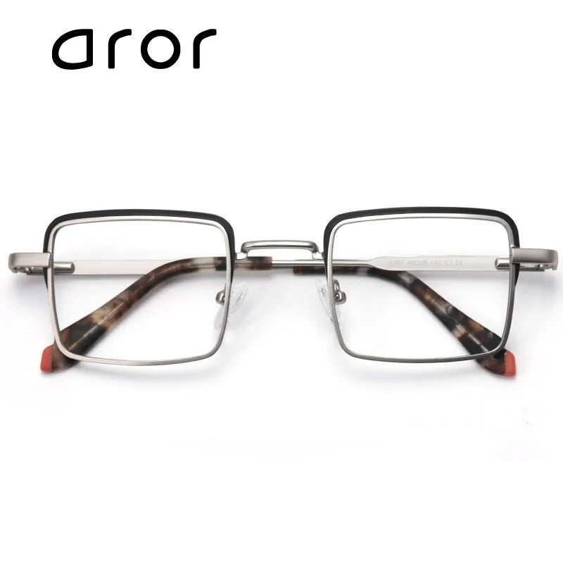 Aror Unisex Full Rim Square Alloy Eyeglasses 87814 - Stylish Lightweight Frame for Men & Women - Perfect for Reading, Working & Daily Wear