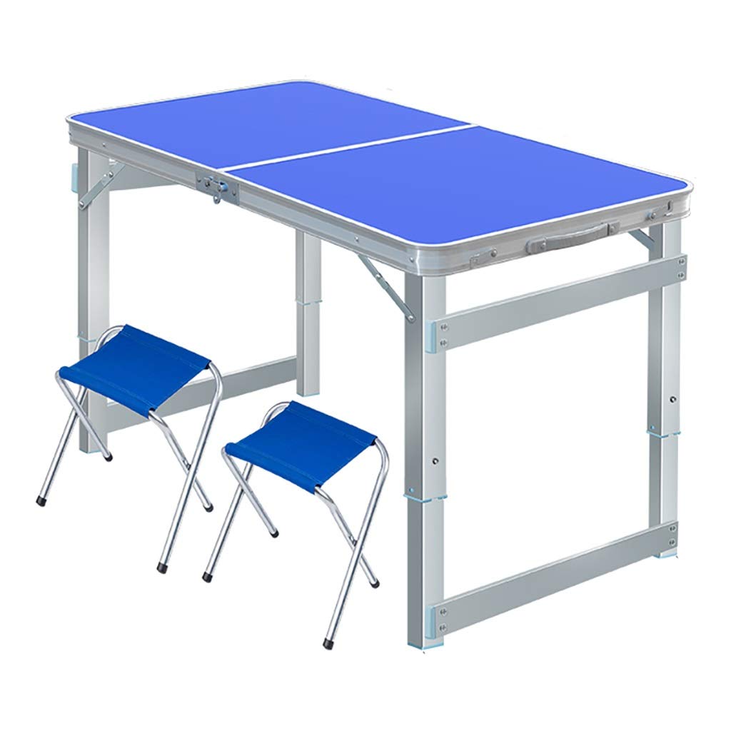 Portable Folding Table & 2 Chairs Set - Lightweight Outdoor Picnic Table, Compact Home Dining Desk, Study Writing Workstation - Ideal for Camping, Patio, Small Spaces (3 Color Options)