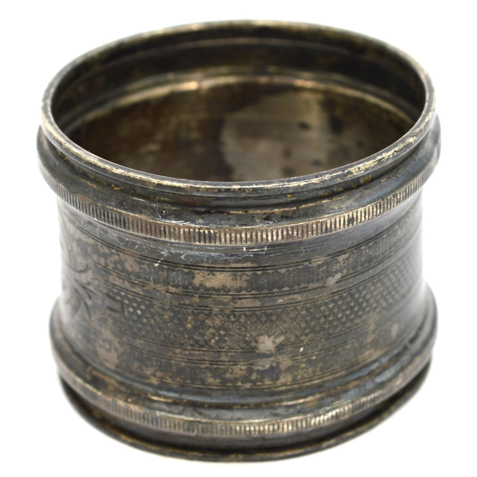 Antique Sterling Silver Napkin Ring - .925 Tested & Engraved 