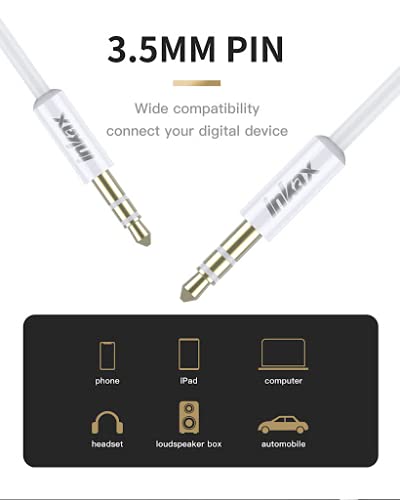 UrbanX 3.5mm Nylon Braided Aux Cable - 3.3ft/1m Hi-Fi Audio Cord, Gold-Plated Male to Male AUX Adapter for Motorola Moto G 4G (2nd Gen), Headphones, Car Stereos, Home Audio, Speakers & Echo Devices | Perfect for Commuting, Gym, Travel & Home Entertainment