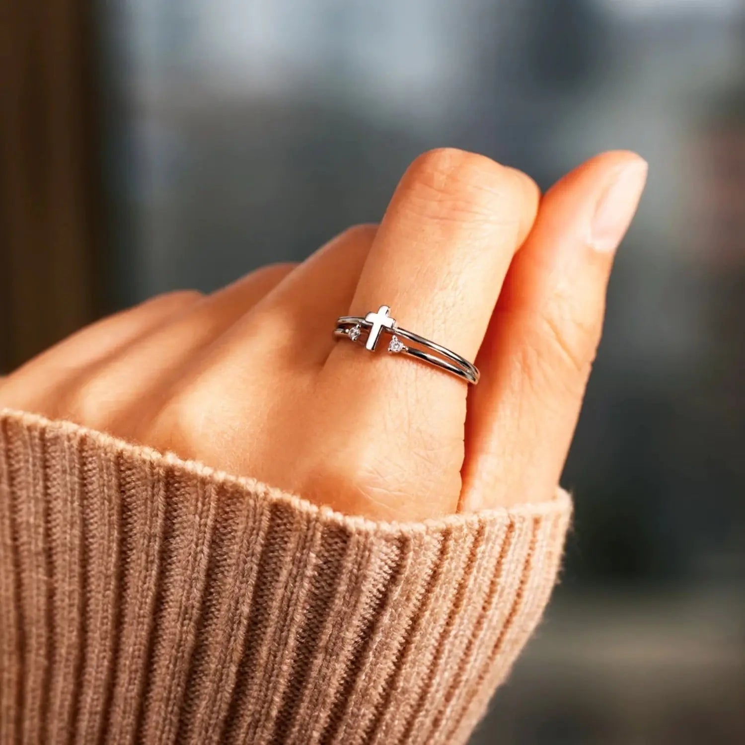 925 Sterling Silver Cross Ring for Women & Men - Elegant Religious Jewelry Gift for Baptism, Confirmation, Christmas & Everyday Wear