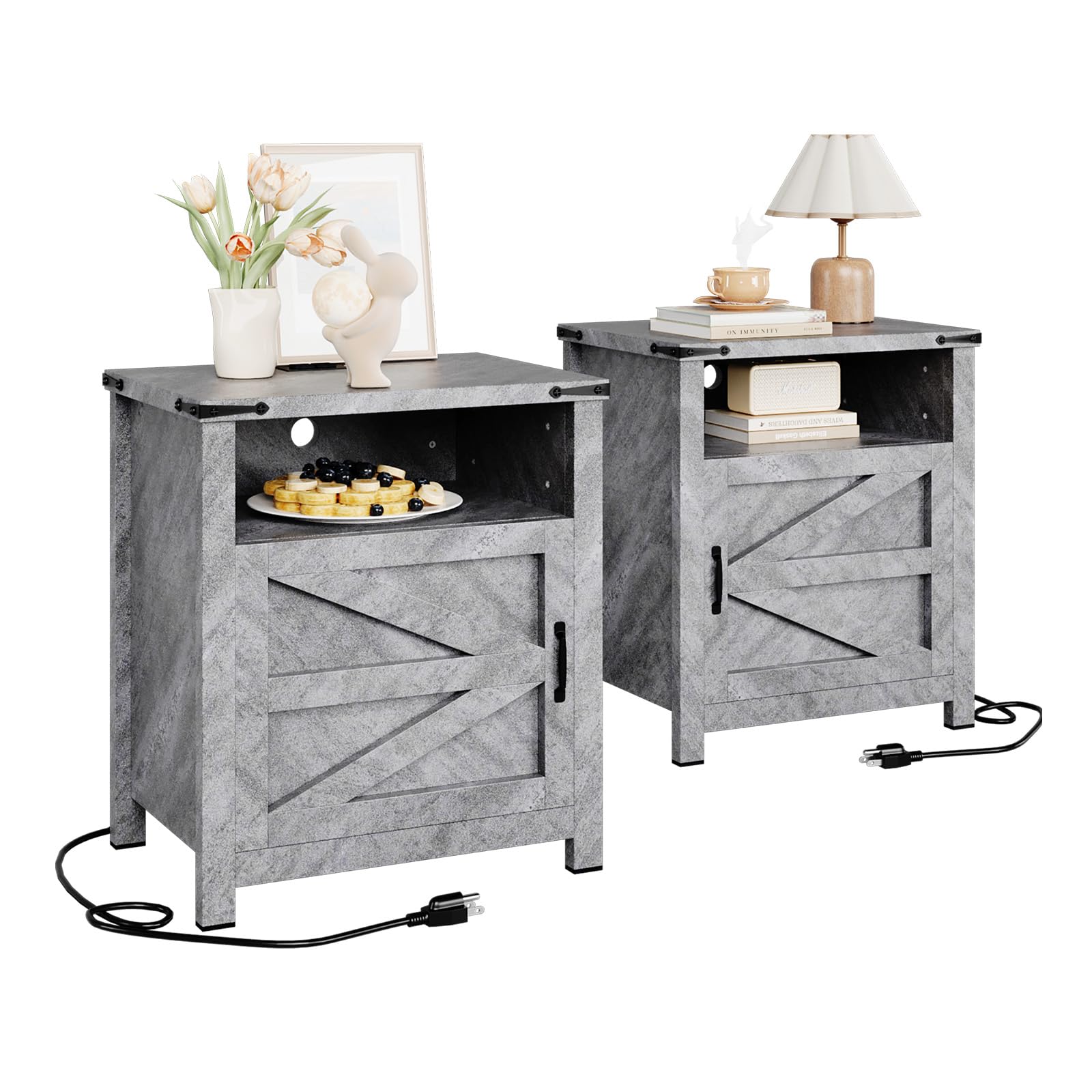 Farmhouse End Table Set of 2 - 21