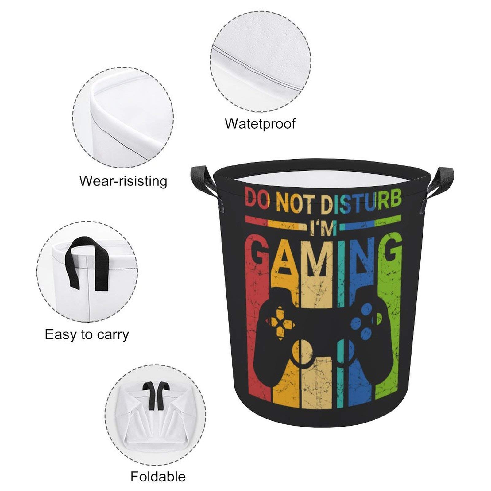 Retro Gamer Laundry Hamper - Waterproof Foldable Clothes Storage Bag for Dirty Laundry | Collapsible Toy Organizer Bin for Bedroom, Office & Kids Room | Perfect Gift for Gamers & Organizing Clothes, Toys
